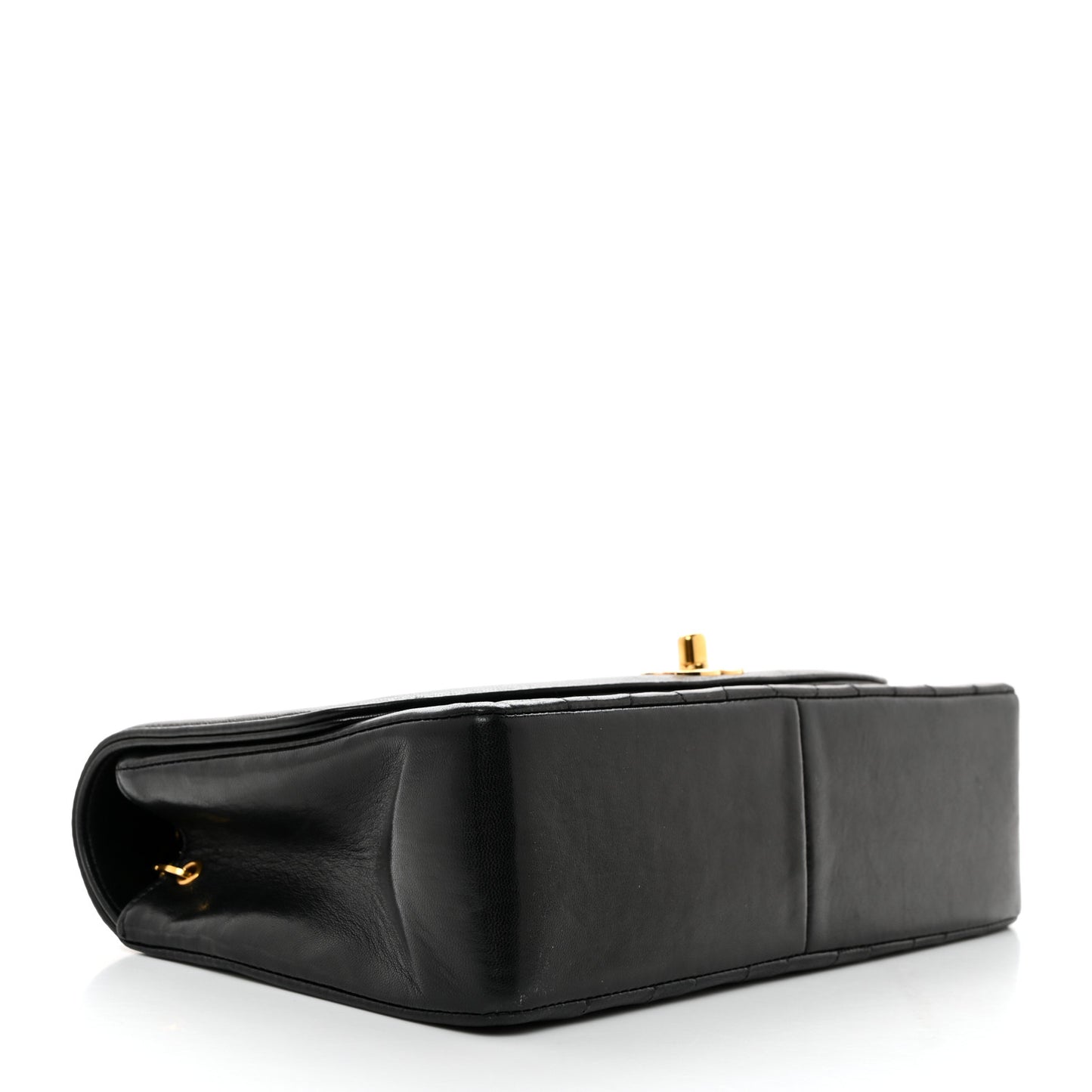 Lambskin Quilted Medium Single Flap Black
