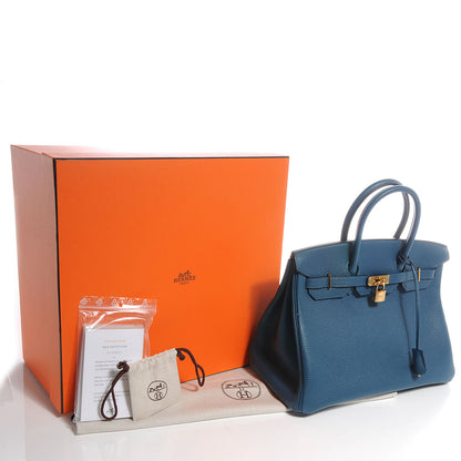 Hermes Taurillon Clemence Birkin 35 Colvert 5 of 10