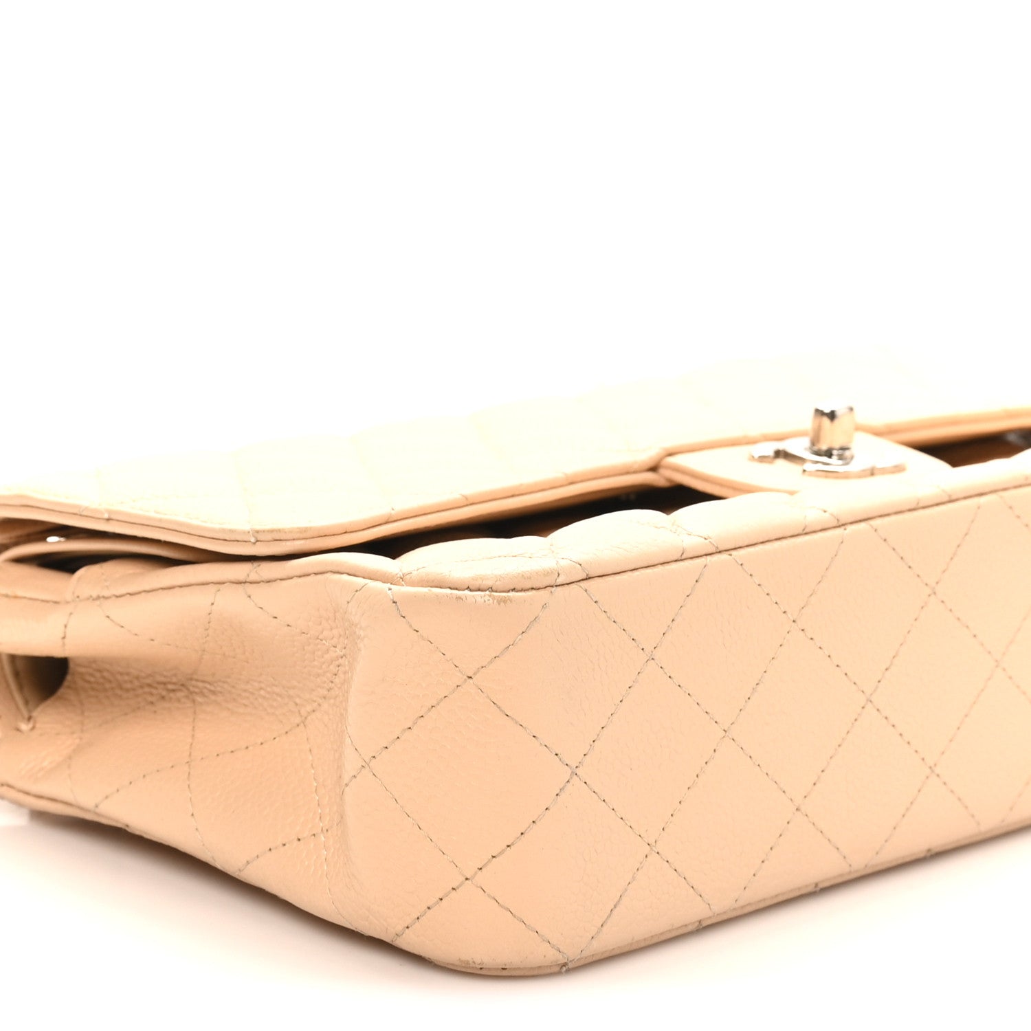 Chanel Caviar Quilted Medium Double Flap Beige 9 of 10