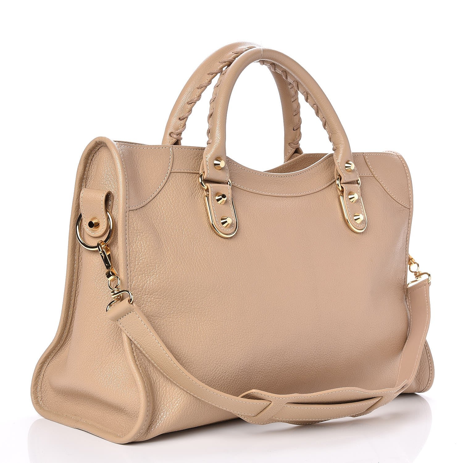 Balenciaga Shiny Goatskin Gold Metallic Edge Hardware City Beige Sahara 3 of 7