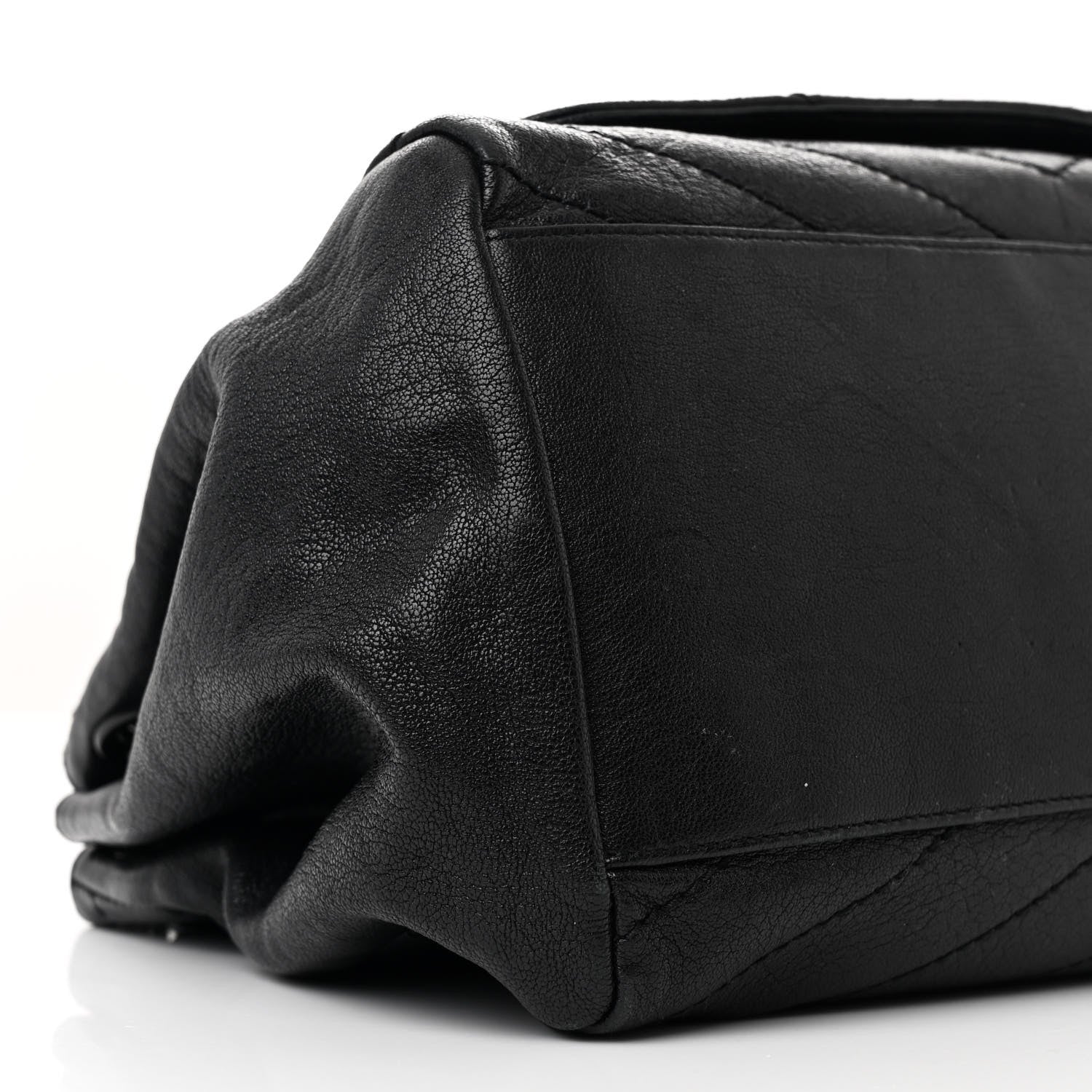 Saint Laurent Vintage Lambskin Chevron Monogram Medium Nolita Black 9 of 11