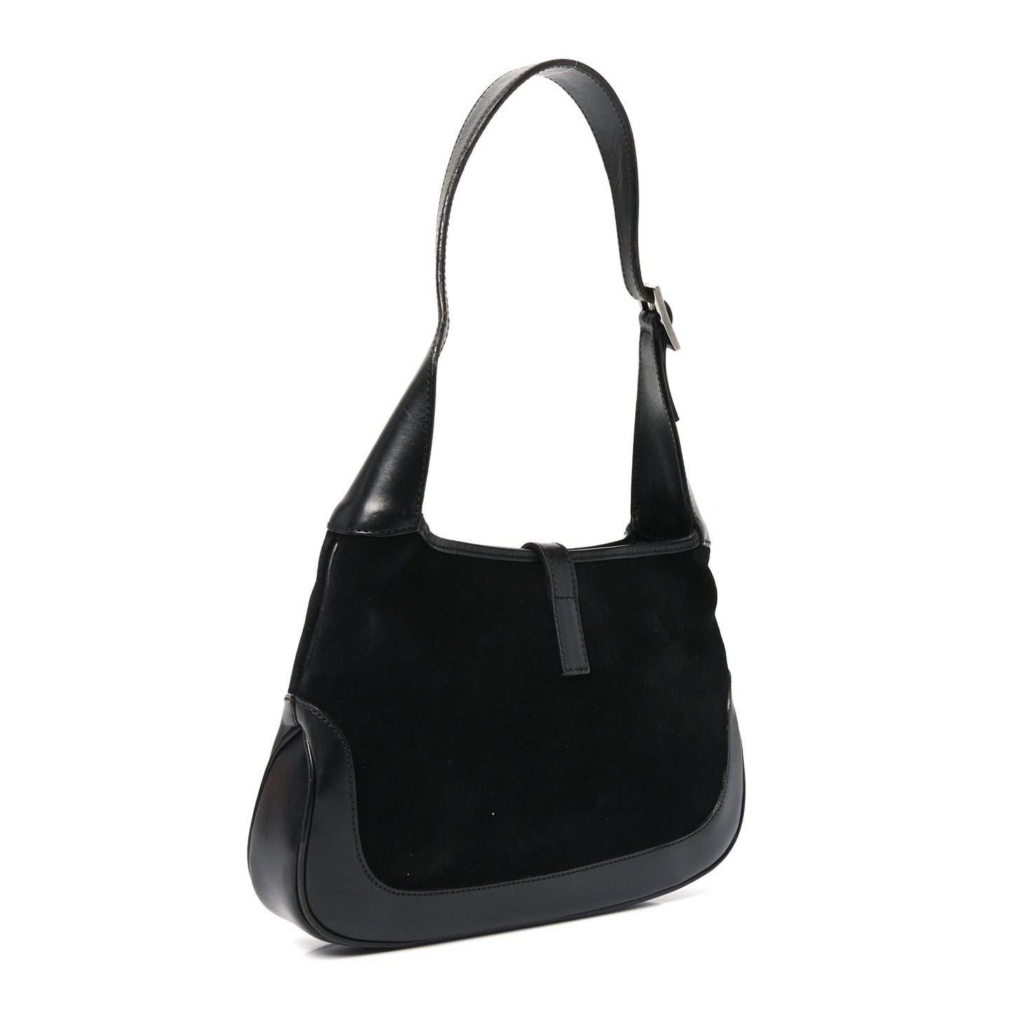 Suede Small Jackie O Hobo Black