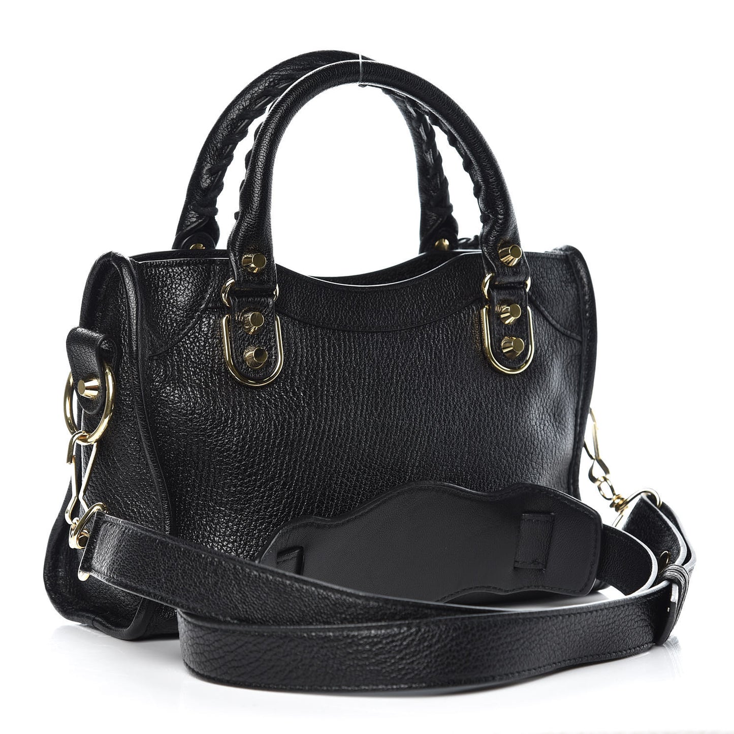 Chevre Gold Metallic Edge Hardware Mini City Black