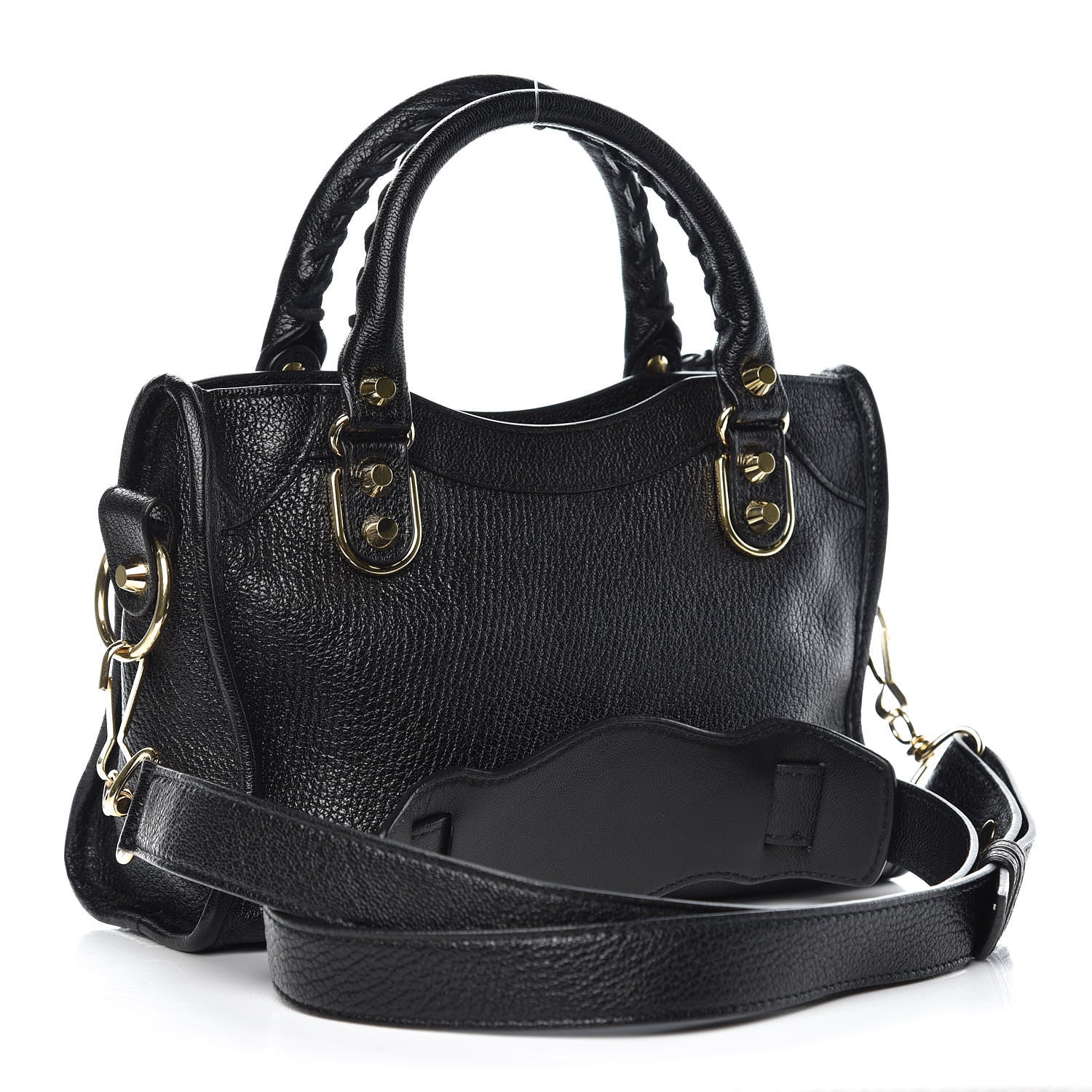 Balenciaga Chevre Gold Metallic Edge Hardware Mini City Black 3 of 7