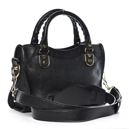 Balenciaga Chevre Gold Metallic Edge Hardware Mini City Black 3 of 7