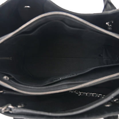 Chanel Grained Vegetal Calfskin Stitched Shopping Tote Black 5 of 10