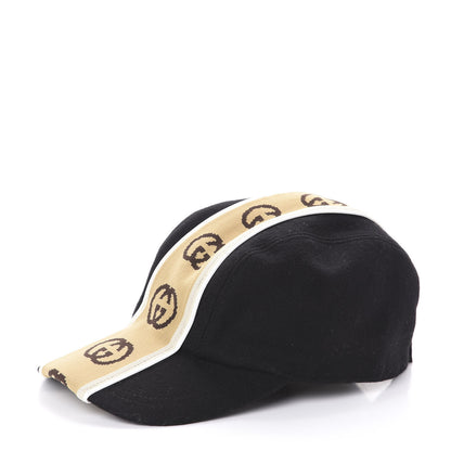 Gucci Wool Interlocking GG Stripe Baseball Hat L Black 1 of 7