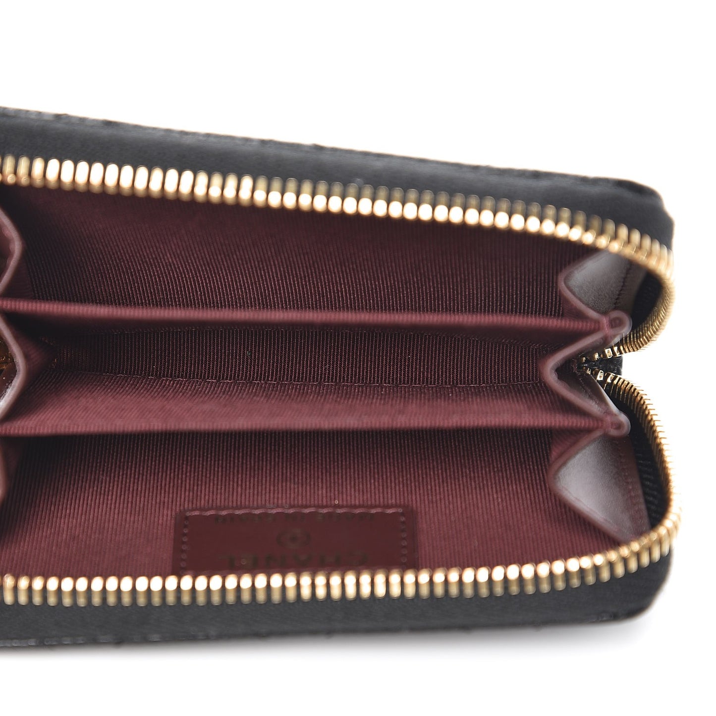Caviar Quilted Zip Coin Purse Black