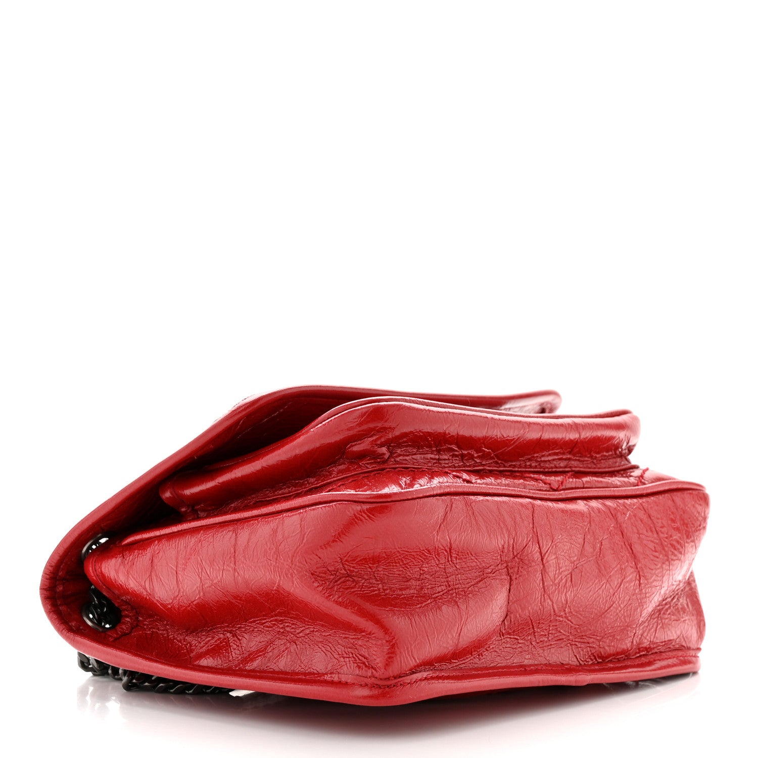 Saint Laurent Crinkled Calfskin Matelasse Monogram Baby Niki Chain Satchel Rouge Eros 4 of 13