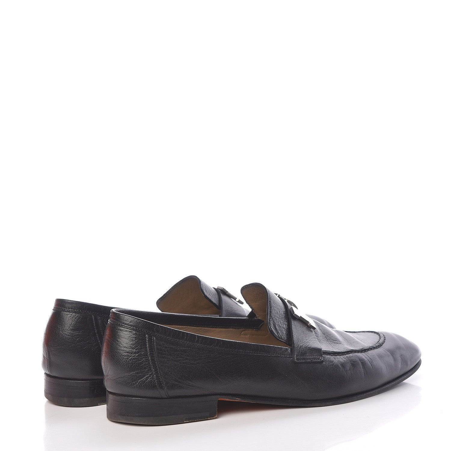Hermes Goatskin Mens Paris Loafers 43 Black 4 of 20