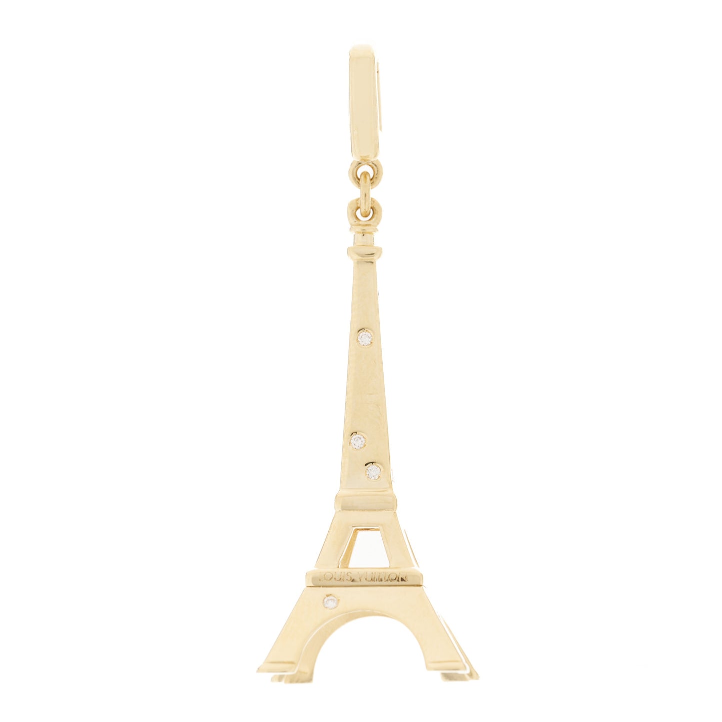18K Yellow Gold Diamond Eiffel Tower Charm