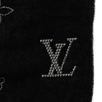 Louis Vuitton Cashmere Swarovski Crystal Monte Carlo Stole Black 5 of 5