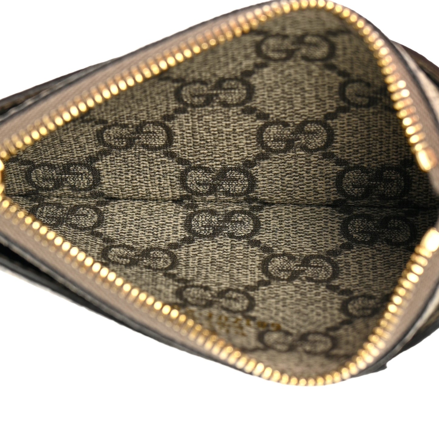 X BALENCIAGA GG Supreme Monogram Zip Card Case Beige Ebony
