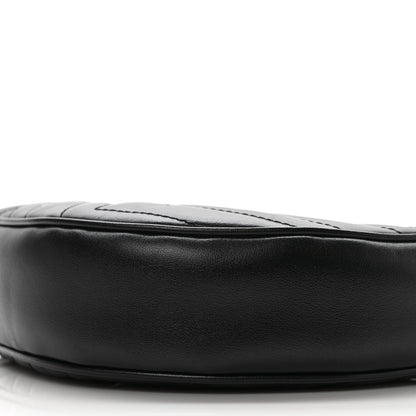 Gucci Calfskin Matelasse Chevron Mini GG Marmont Half Moon Hobo Black 8 of 8