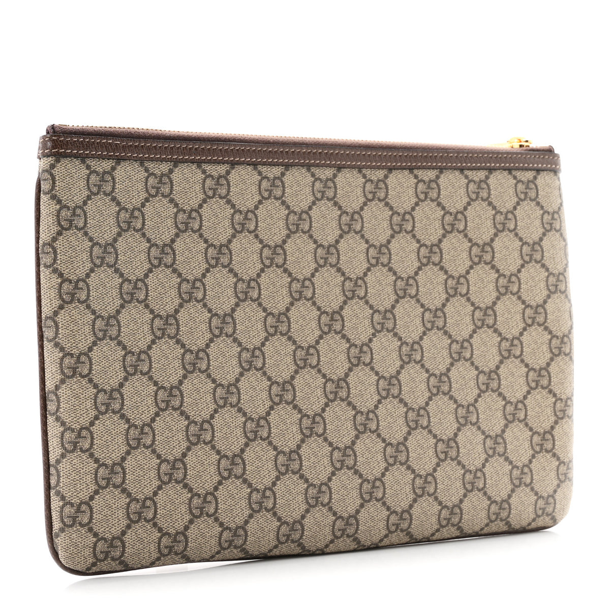 Gucci GG Supreme Monogram Large Ophidia Pouch Clutch Brown 3 of 7