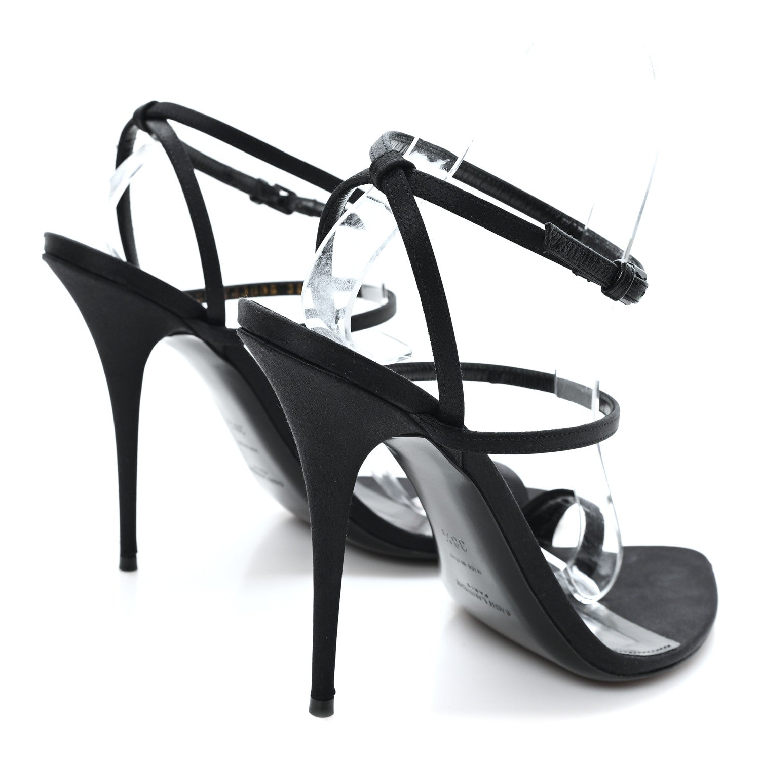 Saint Laurent Crepe Satin Dive 110 Mule Sandals 38 Black 5 of 10