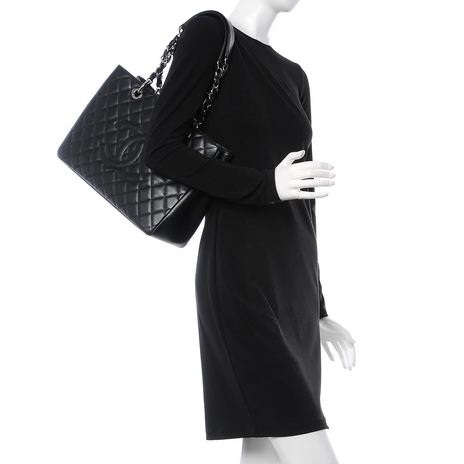 Chanel Caviar Quilted Grand Shopping Tote GST Black 2 of 9