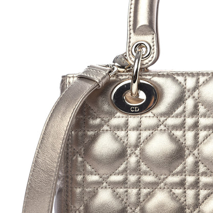 Christian Dior Metallic Calfskin Cannage Medium Lady Dior Gold 11 of 11