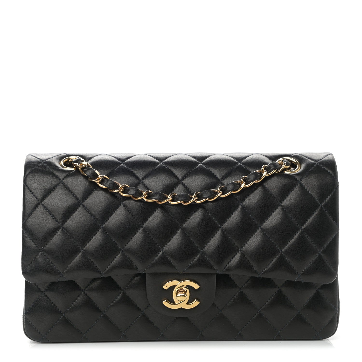Chanel Lambskin Quilted Medium Double Flap Black 1 of 15