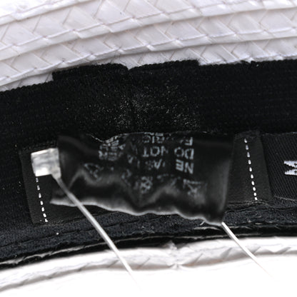 Chanel Straw Cotton CC Visor M Black White 9 of 9