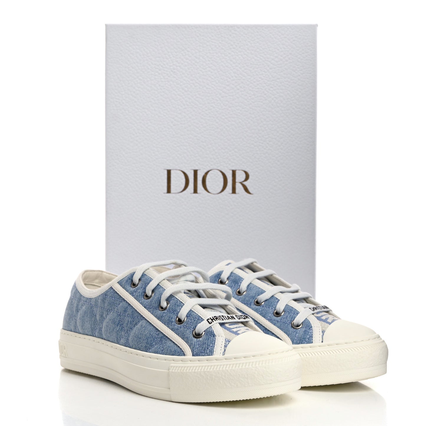 Denim Cannage Walk'N'Dior Low Top Sneakers 37 Dynamic Blue