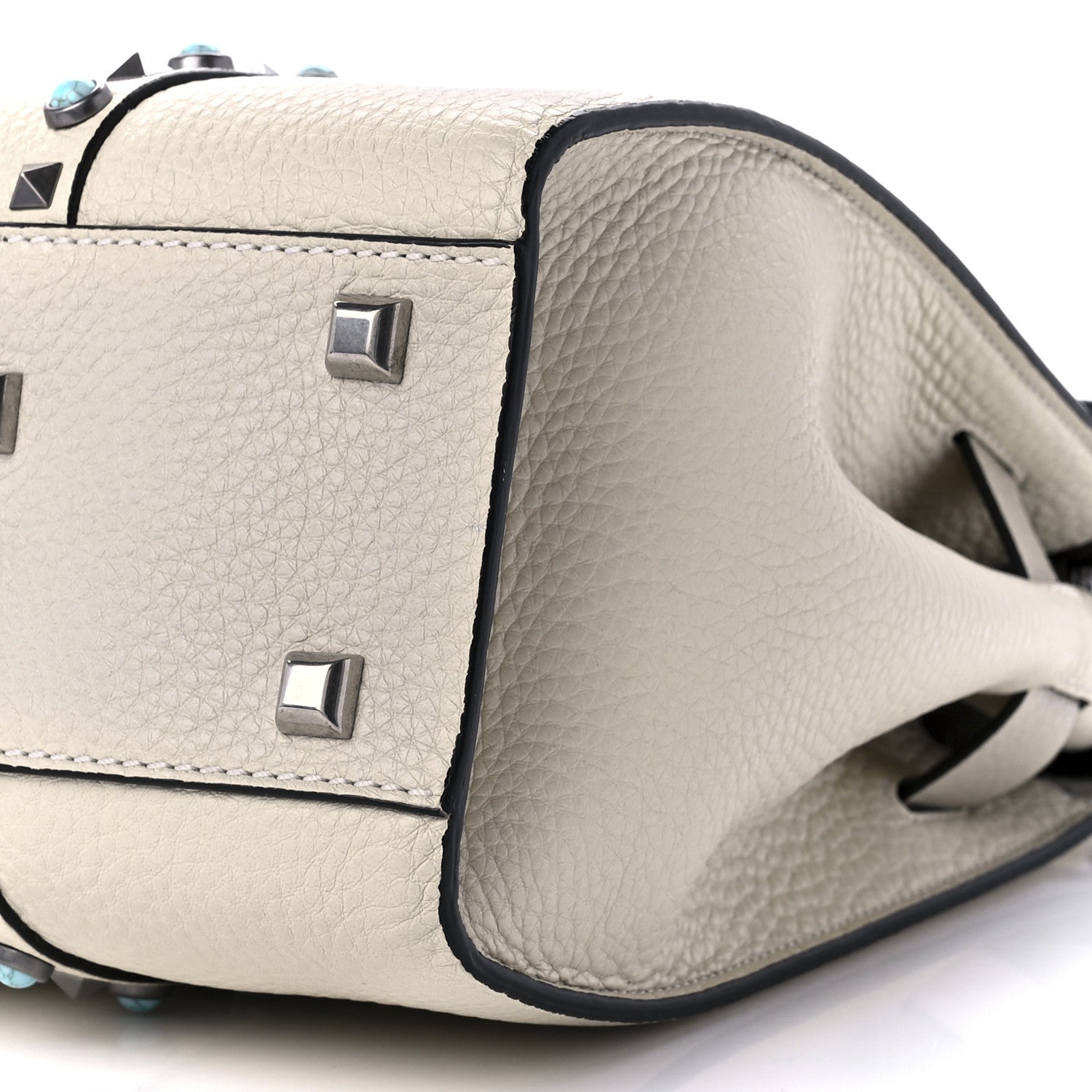 Valentino Garavani Grainy Calfskin My Rockstud Rolling Frame Bag Light Ivory 10 of 12