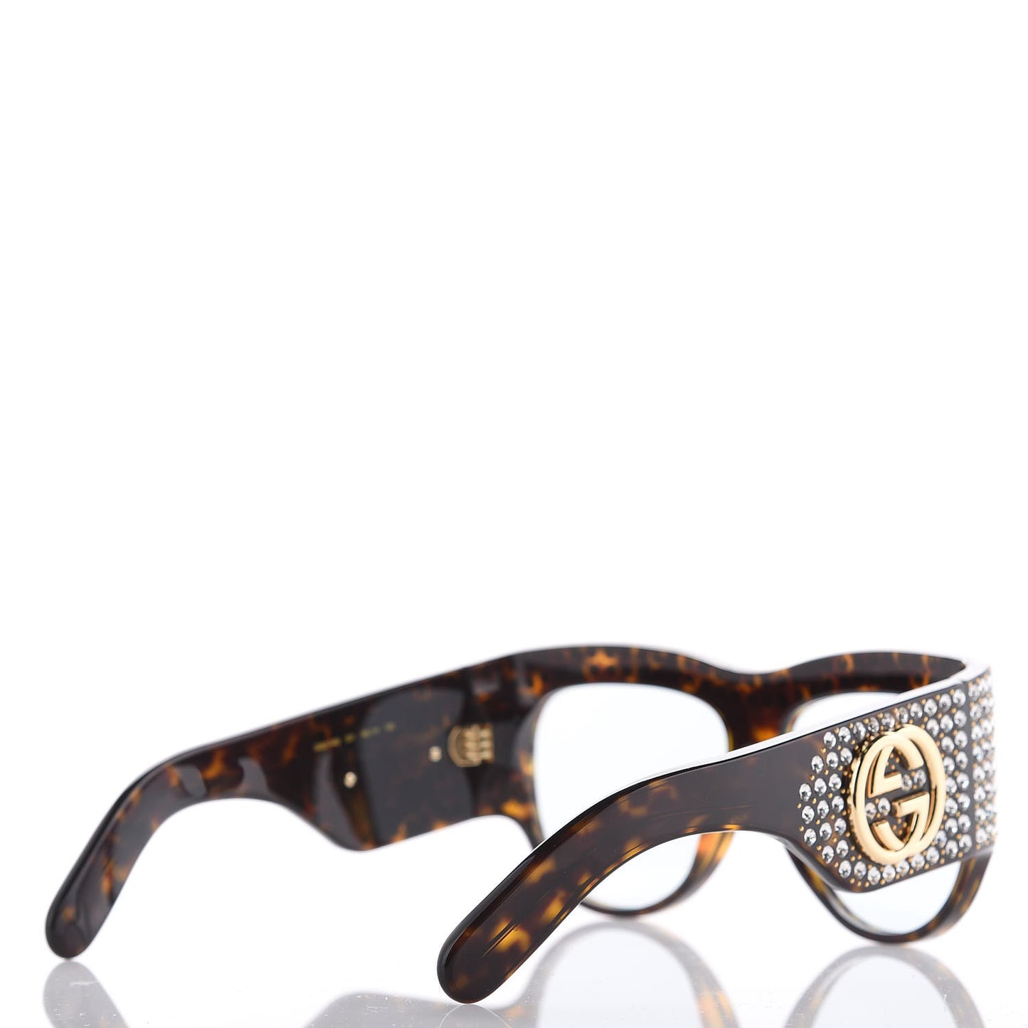 Acetate Crystal Oversize Hollywood Forever Sunglasses GG0144S Tortoiseshell