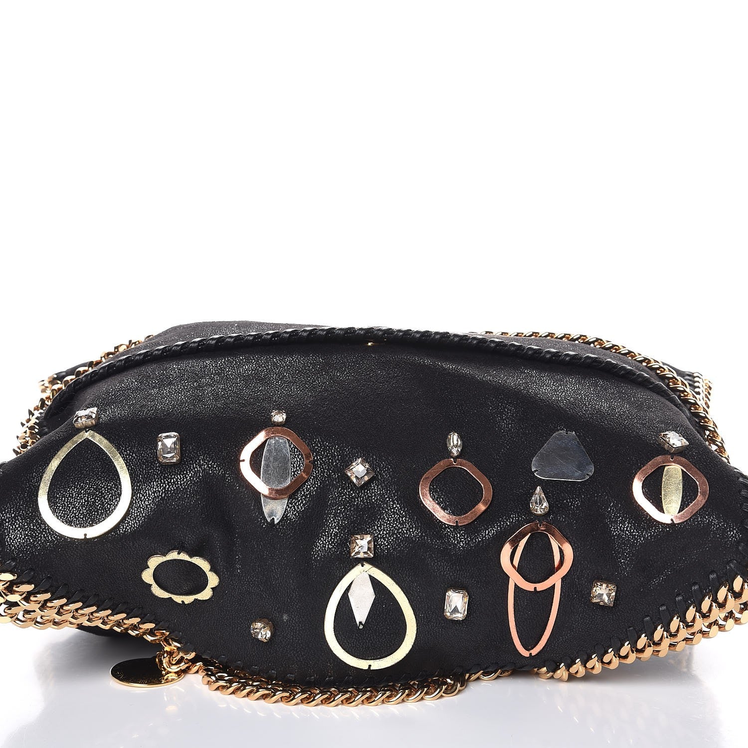 Stella McCartney Embellished Shaggy Deer Falabella Fold Over Tote Black 11 of 11