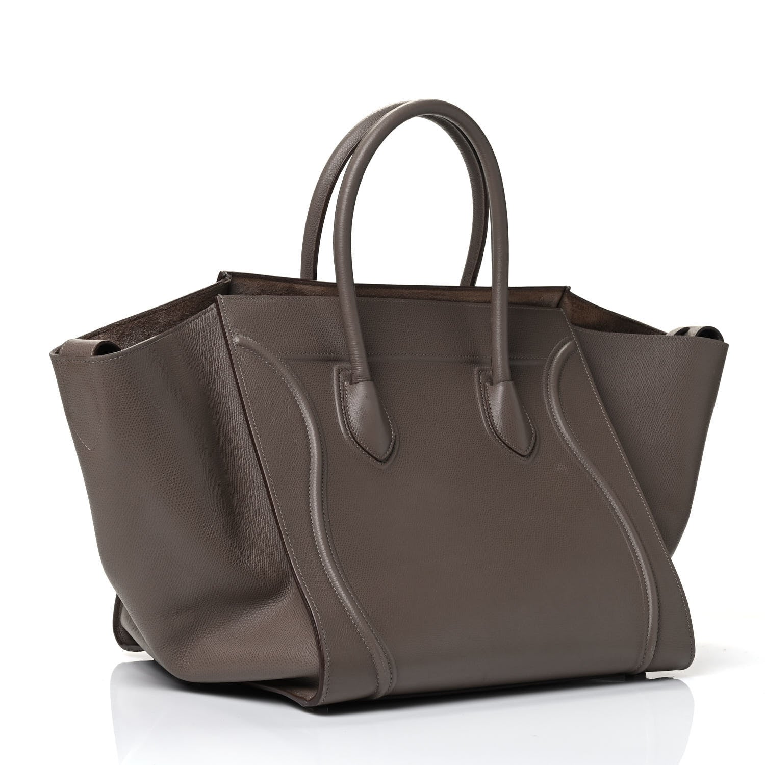 Celine Grained Calfskin Medium Phantom Luggage Taupe 2 of 4