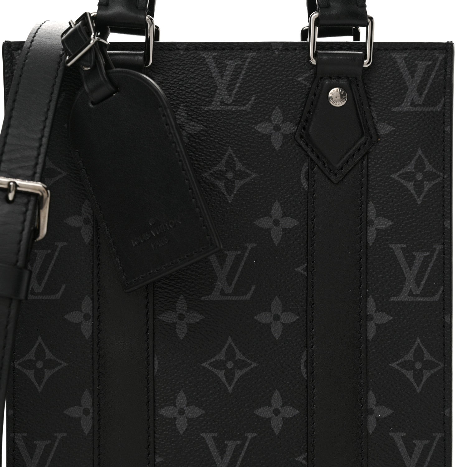 Louis Vuitton Monogram Eclipse Sac Plat Cross 7 of 11