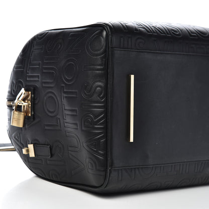 Louis Vuitton Calfskin Embossed Speedy Cube 30 Black 8 of 11