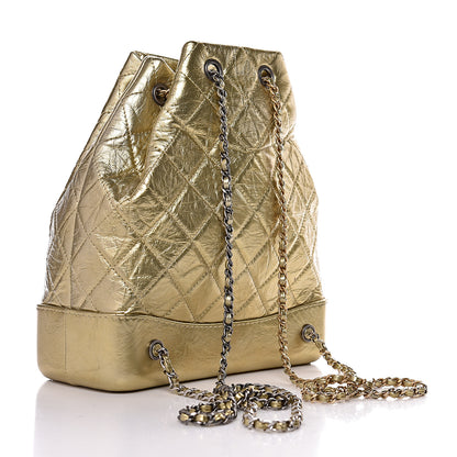 Chanel Metallic Aged Calfskin Quilted Gabrielle Backpack Gold 3 of 11