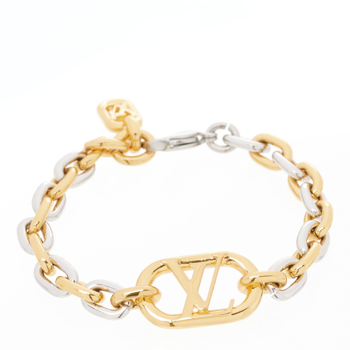 Everyday Chain LV Bracelet M Gold Silver