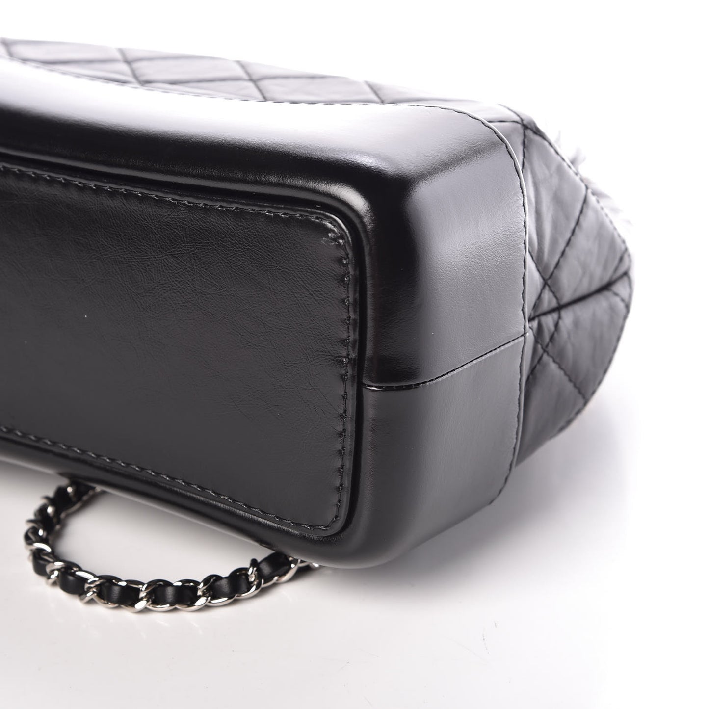 Aged Calfskin Quilted Small Gabrielle Backpack Black