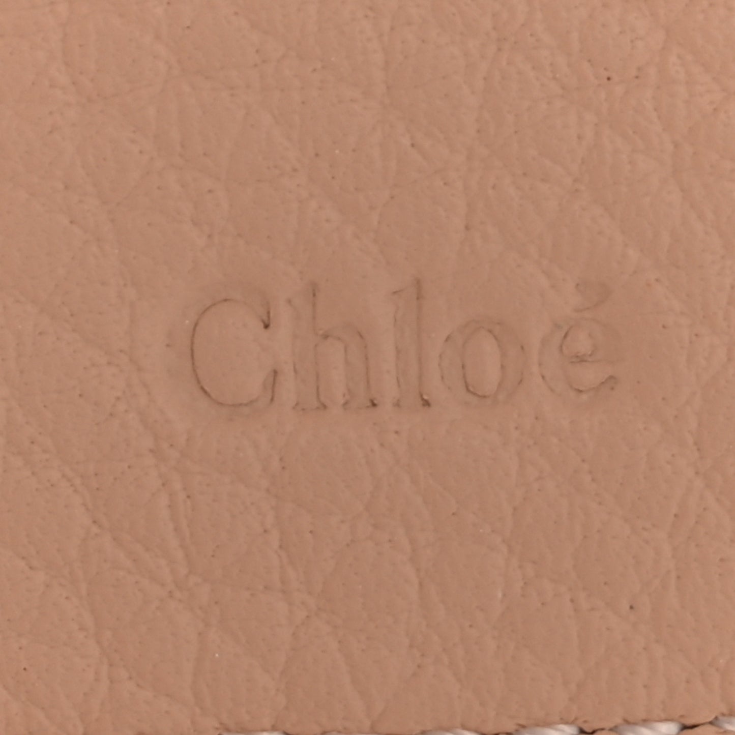 Grained Calfskin Alphabet Mini Trifold Wallet Cement Pink