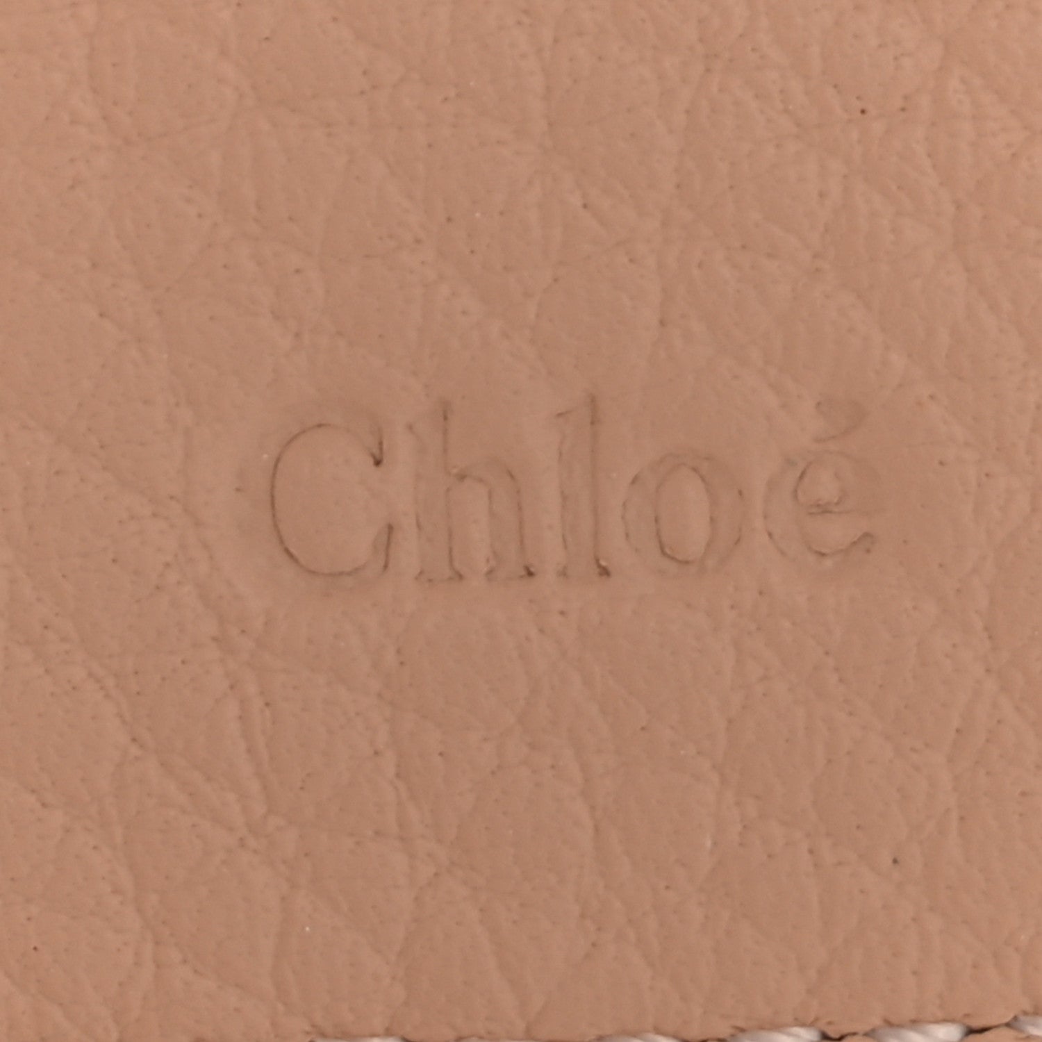 Chloe Grained Calfskin Alphabet Mini Trifold Wallet Cement Pink 6 of 8