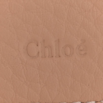Chloe Grained Calfskin Alphabet Mini Trifold Wallet Cement Pink 6 of 8