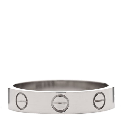 Cartier 18K White Gold 3.5mm LOVE Wedding Band Ring 50 5.25 3 of 4