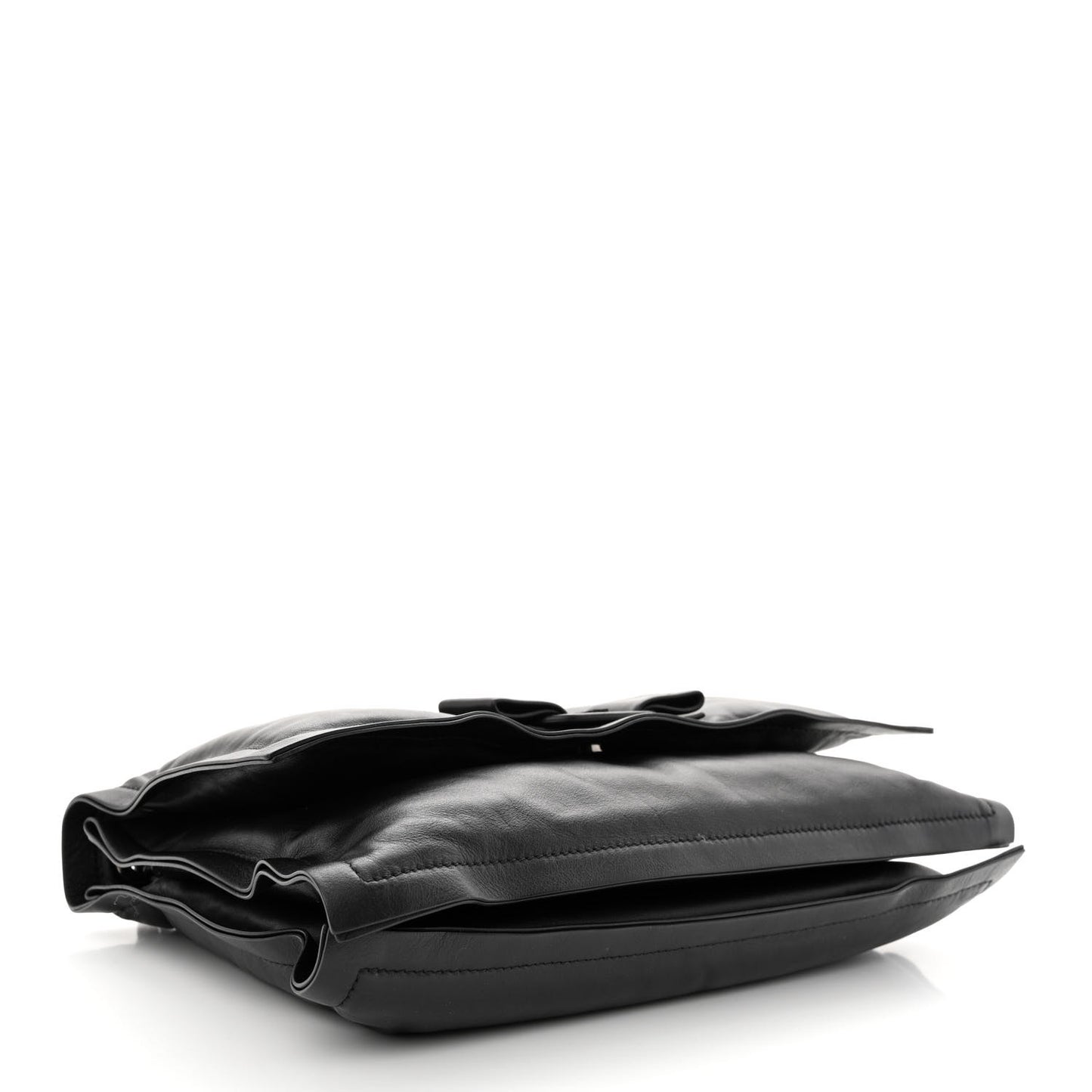 Calfskin Small Viva Bow Shoulder Bag Black