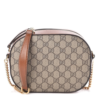 Gucci GG Supreme Monogram Cuoio Toscano Mini Chain Shoulder Bag Beige Ebony Cuir 1 of 10