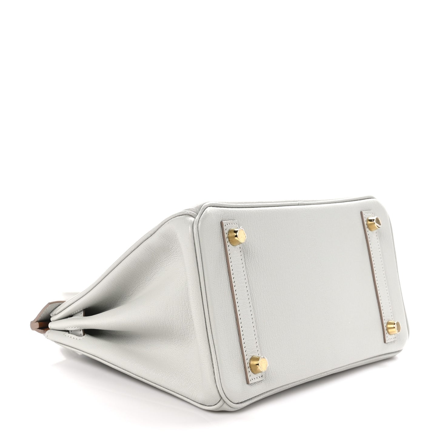 Chevre Mysore Horseshoe Birkin 25 Gris Perle Gold