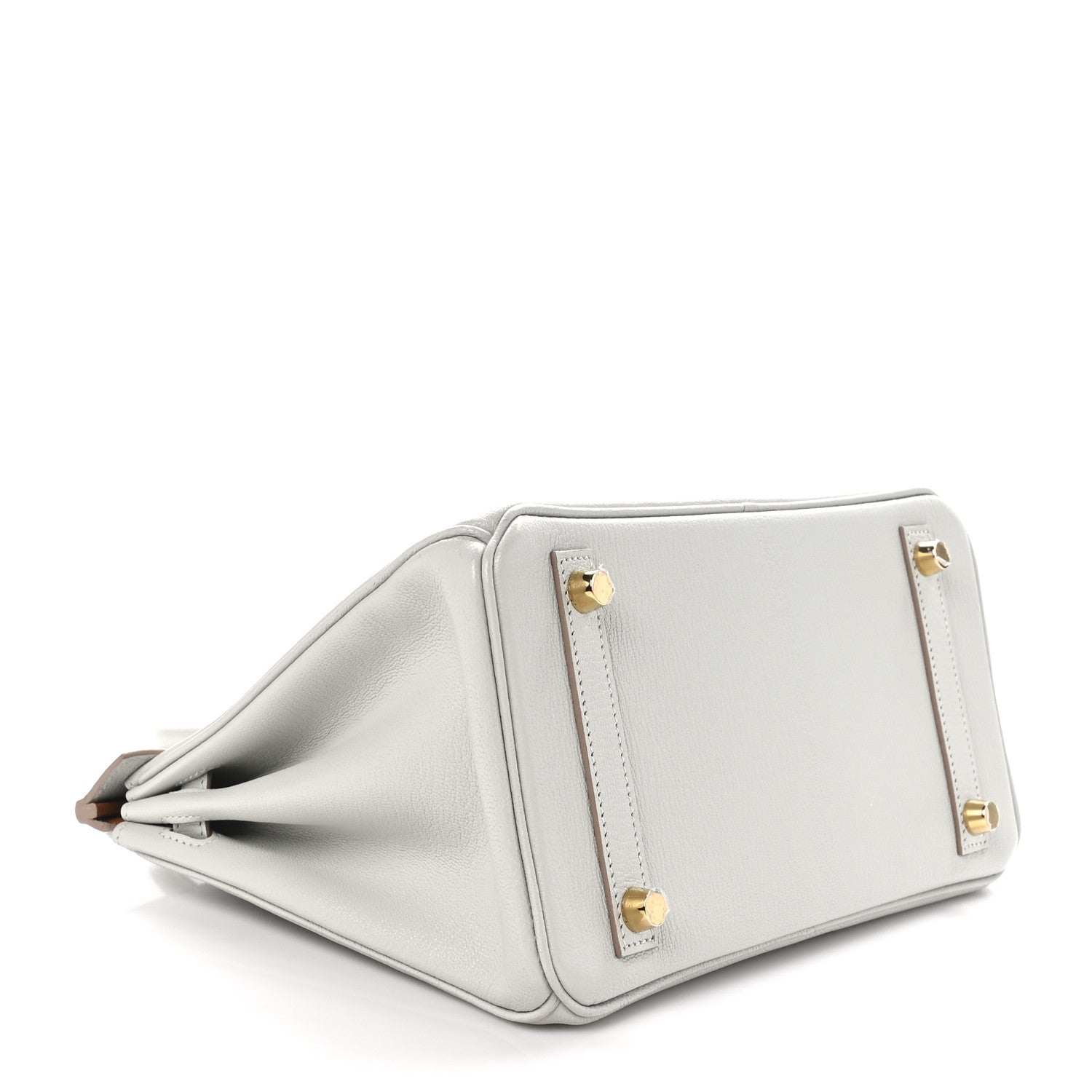 Hermes Chevre Mysore Horseshoe Birkin 25 Gris Perle Gold 4 of 12