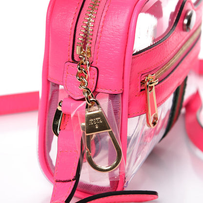 Gucci Vinyl Web Mini Ophidia Transparent Shoulder Bag Fluorescent Fuchsia 7 of 9