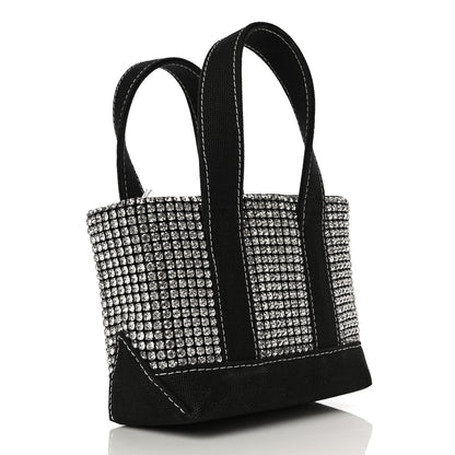 Alexander Wang Mesh Crystal Rhinestone Mini Cruiser Tote Black Silver 3 of 10