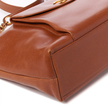 Chanel Caviar Flap Shoulder Bag Brown 5 of 9