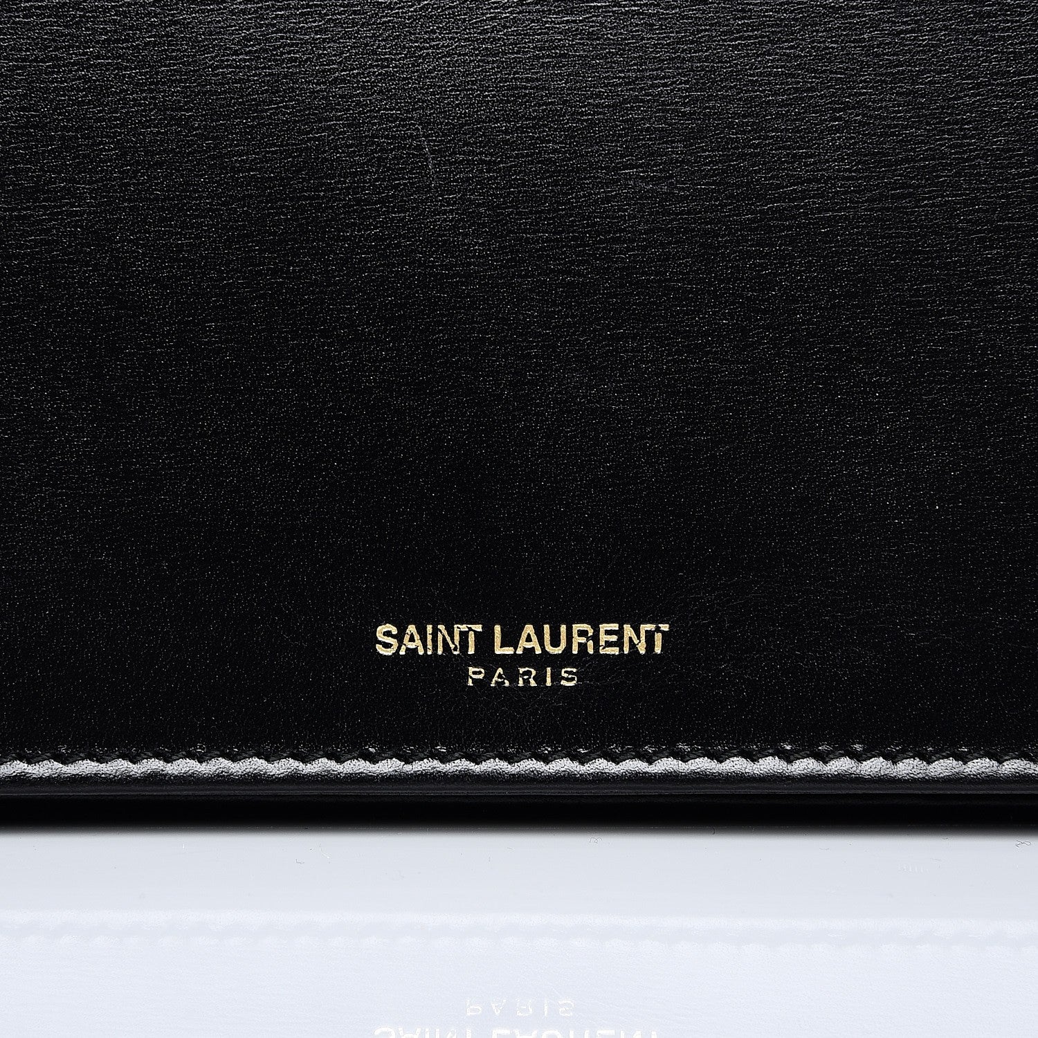 Saint Laurent Smooth Calfskin Medium Marquage Clutch Black 8 of 8