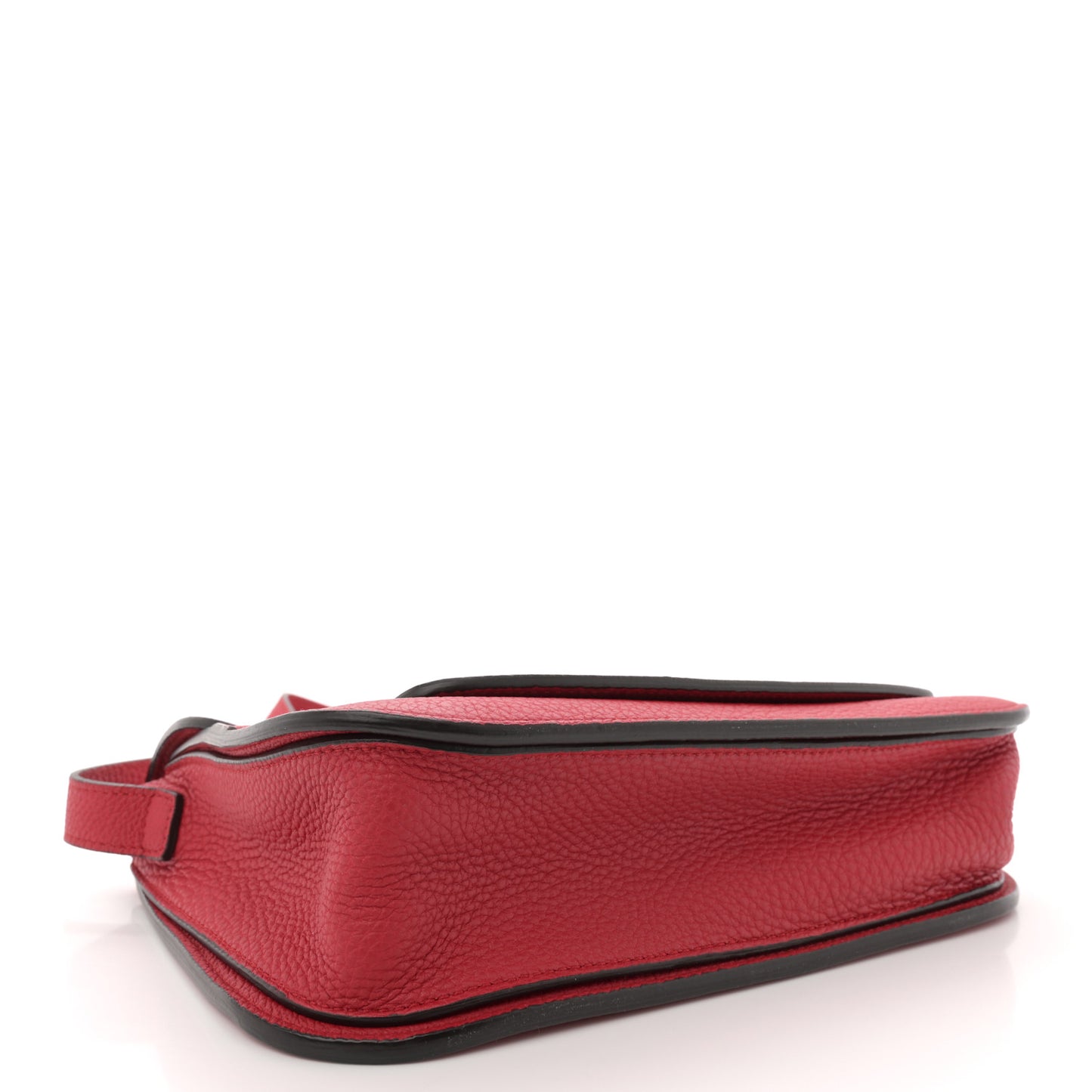 Grained Calfskin Large Bright Bit Flap Bag Red