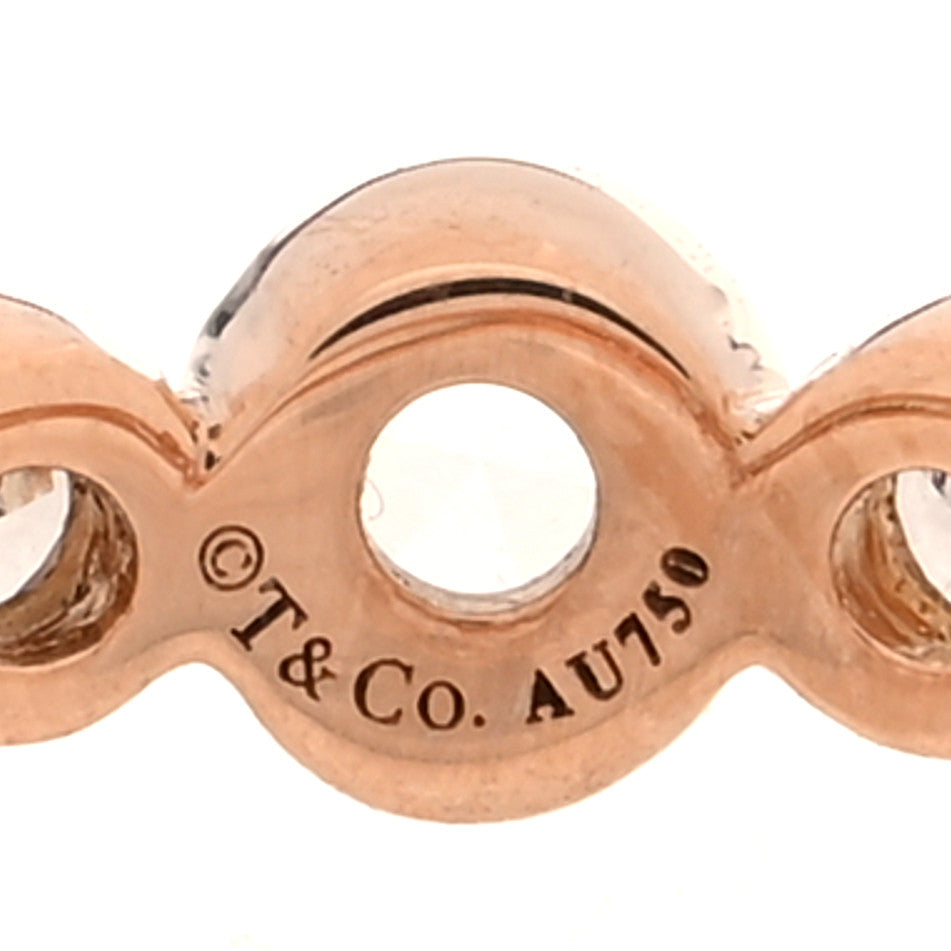 Tiffany 18K Rose Gold Diamond Narrow Cobblestone Band Ring 47 4 4 of 5