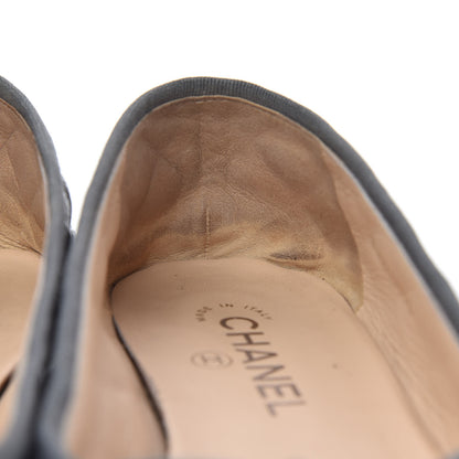 Chanel Metallic Caviar Quilted Cap Toe Ballerina Flats 41 Anthracite 13 of 19