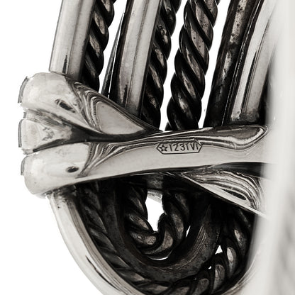 David Yurman Sterling Silver 24mm Crossover Four Row Cuff 3 of 4